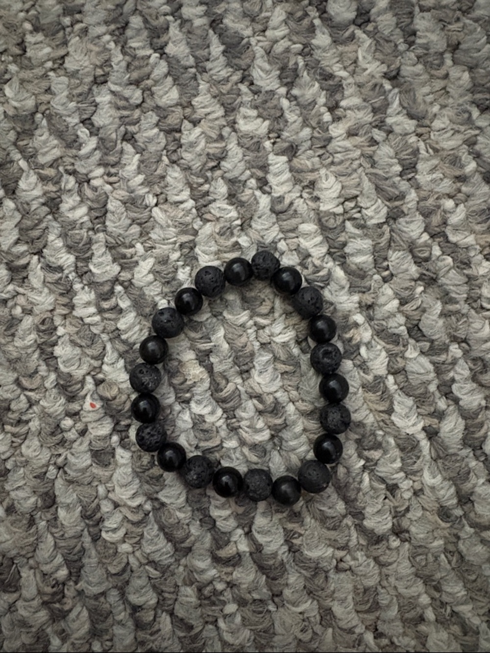 Lava rock and obsidian - Men's Black Lava Stone Beaded Bracelet - Minimal Style